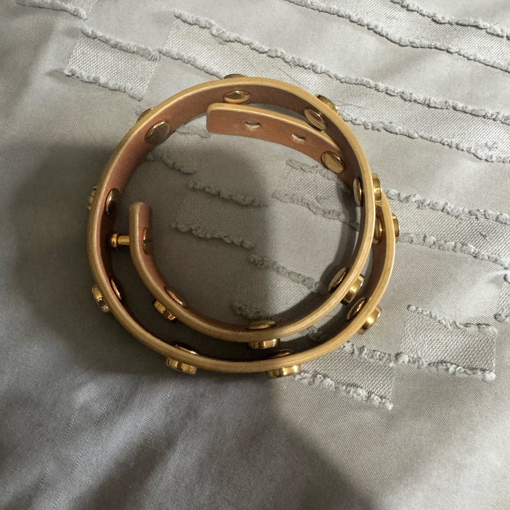 Chic Gold-Accented Leather Wrap Bracelet